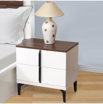 Archer Engineerwood Bedside Table-White