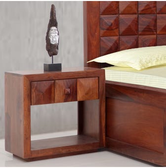 Diamond New Solidwood Bedside Table-Honey Natural