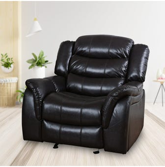 Galina Leatherette 1 Seater Manual Recliner In Black
