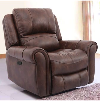 Maxx Leatherette 1 Seater Manual Recliner in Brown