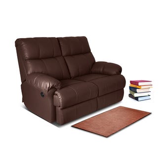 Casa Power 2 Seater Leatherette Recliner in Brown