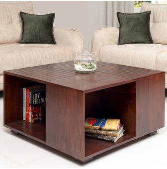 Zaire Solidwood Coffee Table With Rack-Walnut