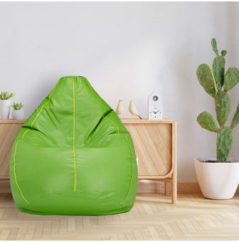 Tear Drop Bean Bag Cover Without Beans (Xl) In Green Yellow