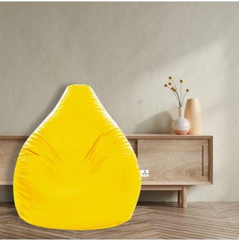 Tear Drop Bean Bag Cover Without Beans (Jumbo ) In Yellow