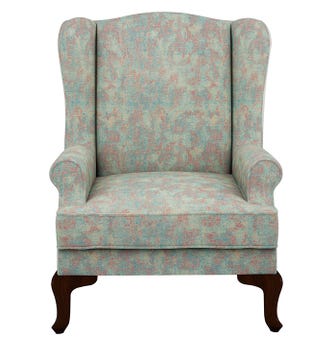 Hamilton Living Room Wing Chair In Green & Red
